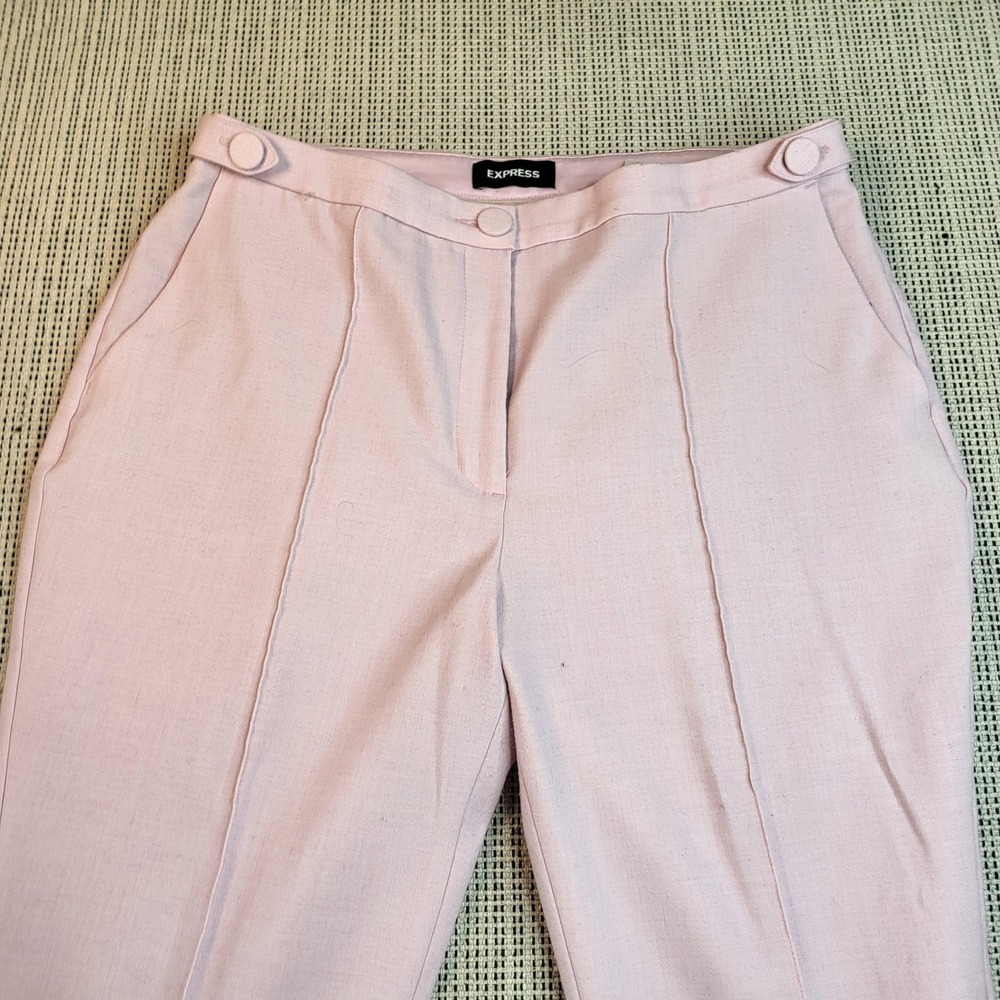 Express Pants Womens 12S Pink High Rise Slim Ankle Tapered‎ Stretch Work Office